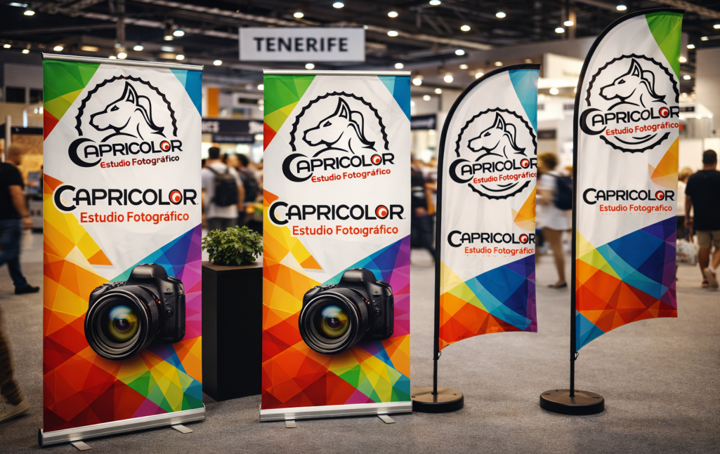Banderolas, Rollups, flyers, tarjetas de visita y mucho más en Capricolor.net 